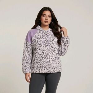 Leopard Print Fleece Hoodie
